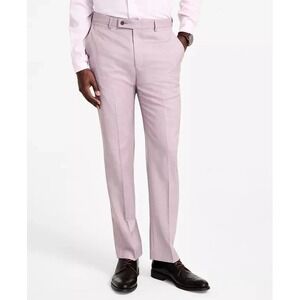 Calvin Klein Mens Suit Pants Slim-Fit Wool Blend Pink Size 40W 32L